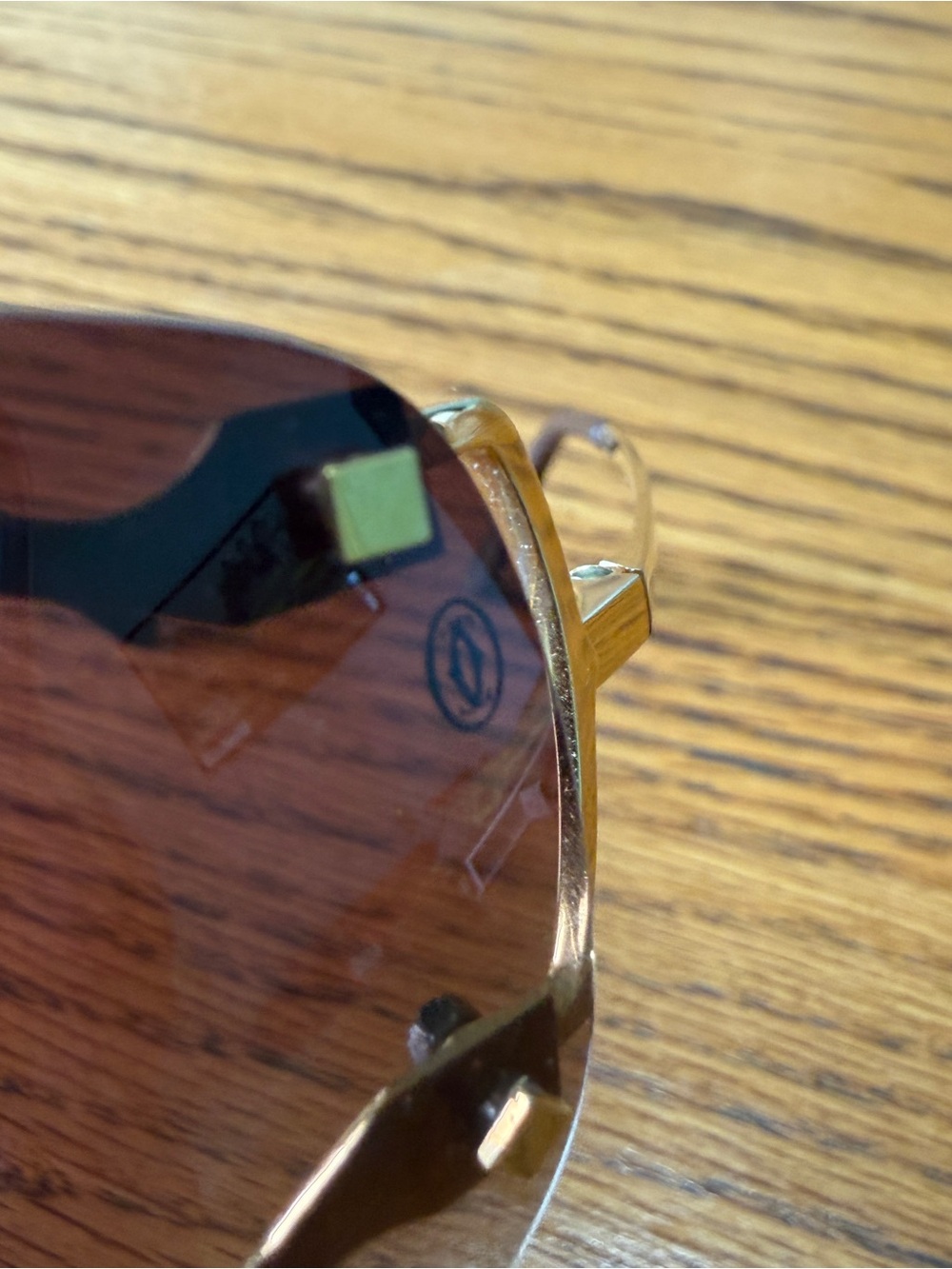 Cartier Vintage Cartier Cat Eye Rimless Sunglasses Gold /Lens Gradient Brown - Picture 10 of 15